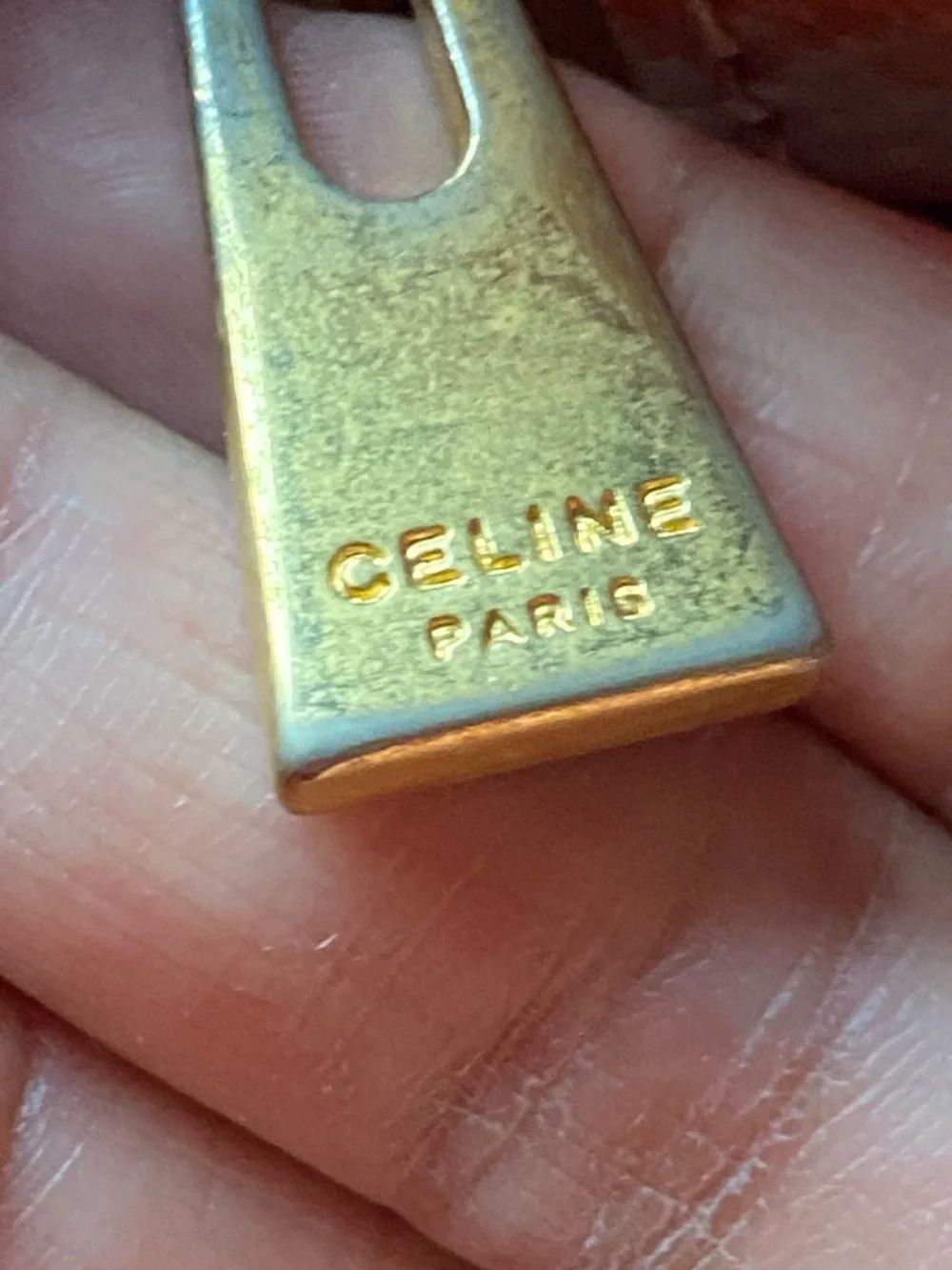 Celine Beige Monogram Satchel with Tan Trim - Picture 8 of 16